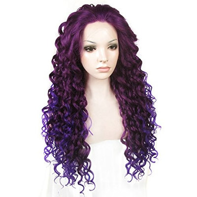 Ebingoo Women's Lace Front Wig Purple Ombre Synthetic Curly Wigs N18 3700