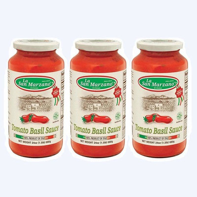 La San Marzano Tomato and Basil Sauce 24 oz. (Pack of 3) - 100% Product of Italy