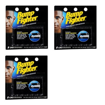 Bump Fighter Refill Cartridge Blades for Men - 5 ea. (Pack of 3) + FREE Luxury Luffa Loofah Bath Sponge On A Rope, Color May Vary