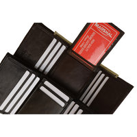 Lambskin Leather Superb Quality Mens ID Card Credit Card Trifold Wallet 3455 (C) Black