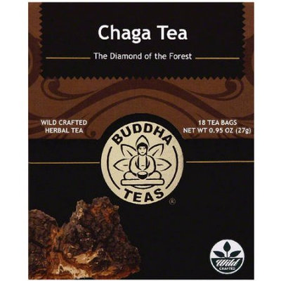 Buddha Teas Chaga Mushroom Herbal Tea, 18 count, 0.95 oz, (Pack of 6)