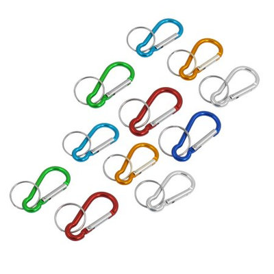 11 x Colorful Aluminum Bag Bottle Ornament Keyring Carabiner Clip