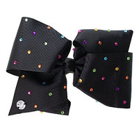 Jojo Siwa Large Black Bow with Rainbow Rhinestones