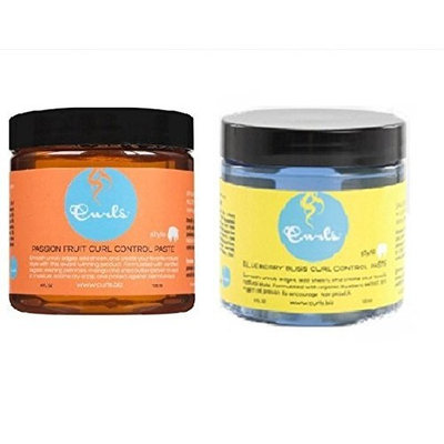 Curl's Passion Fruit & Blueberry Bliss Curl Control Paste 4 Fl. Oz (COMBO!) by CURLS