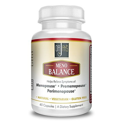 Dr. Jay’s Meno Balance Herbal Supplement - Health Alternative For Hot Flashes, Low Estrogen, Pre & Post Menopause - Gluten Free w/Ginger Root, Ginkgo Biloba, Ashwagandha & Black Cohosh - 60 capsules