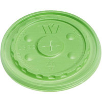Choiix WCPL32SVIO - WinCup Vio Biodegradable Lids f/32 oz Cups; Straw-Slot; Green; 500/Carton