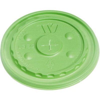 Choiix WCPL32SVIO - WinCup Vio Biodegradable Lids f/32 oz Cups; Straw-Slot; Green; 500/Carton