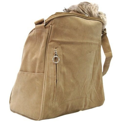 Suede Sling Bag Pet Carrier Purse
