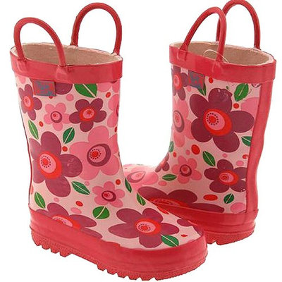 Pluie Pluie Toddler Little Girls Pink Flower Rain Boots 5-2