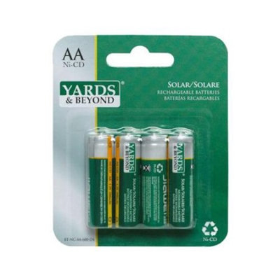 Jiawei Technology Usa BT-NC-AA-600-D4 Rechargeable AA Solar Light Batteries, 4-Pk.