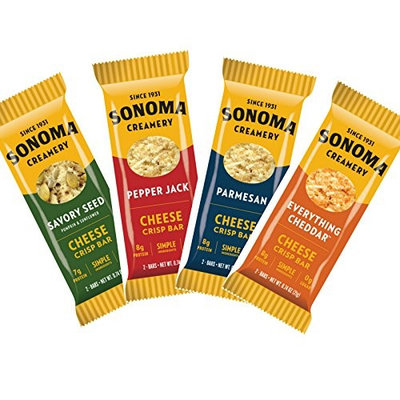 Sonoma Creamery Cheese Crisp Bars Variety Pack, 8 Count (Savory Snack Bars with 0g Sugar & 8g Protein, Low Carb, Gluten Free)