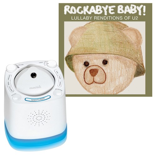 Munchkin Nursery Sound Projector with Rockabye Baby Lullaby Renditions, U2
