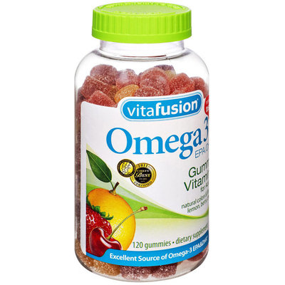Vitafusion Omega-3 Gummy Vitamins for Adults Lemon, Berry, Cherry Dietary Supplement , 120 CT (Pack of 3)