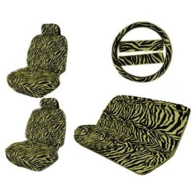 Lavohome Tan Tiger Animal Print Safari Stripes Caories Interior Combo Kit Gift Set - 11PC