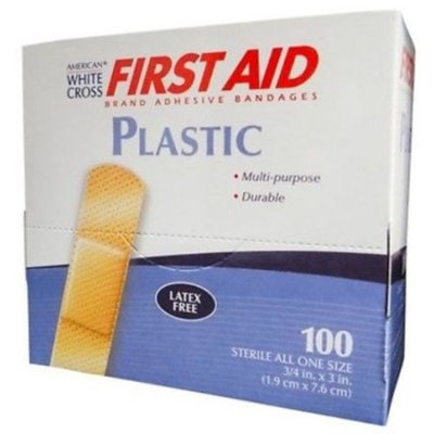 3/4 X 3 Inch, American® White Cross First Aid Plastic Adhesive Bandages 400 Count
