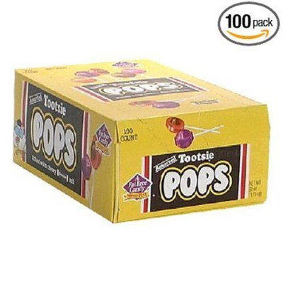 Tootsie Roll Tootsie Pops, Assorted Flavors, 100-Count Box - Pack of 2