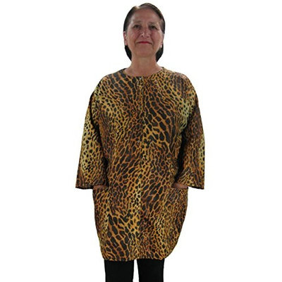 Plus Size Hair Stylist Smock Cheetah Animal Print
