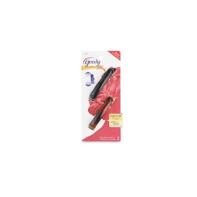 Goody Medium Plastic Adjustable Barrete Click to Fit Fine to Thick Hair Pack of 2 Each