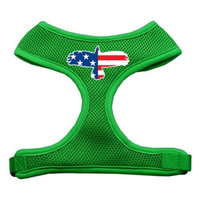 Eagle Flag Screen Print Soft Mesh Harness Emerald Green Large