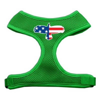 Eagle Flag Screen Print Soft Mesh Harness Emerald Green Large