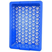 Shake and Rake 17 by 14 by 5-Inch Recyclable Plastic Manual Cat Litter Sifter, Blue