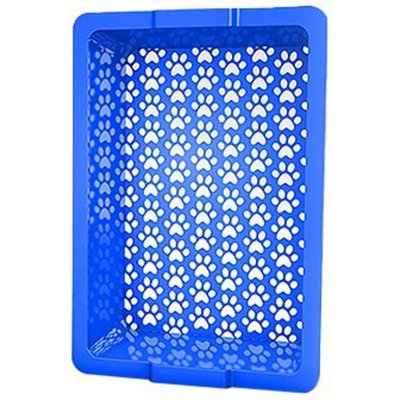 Shake and Rake 17 by 14 by 5-Inch Recyclable Plastic Manual Cat Litter Sifter, Blue