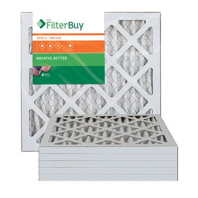 10x16x1 AFB Bronze MERV 6 Pleated AC Furnace Air Filter. Filters. 100% produced in the USA. (Pack of 6)
