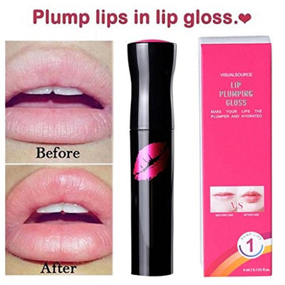 Lip Plumper Gloss, Fuller Lip Enhancer Lipstick Waterproof Matte Long-Lasting Plump Lip Gloss