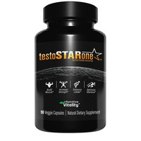 Testosterone Booster for Men - 90 Veggie Capsules - Natural Fast Acting Supplement with Tribulus - Builds Muscle, Increases Strength, Boosts Libido, Vitality and Stamina