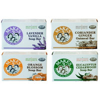Makes 3 Organic Natural Bar Soap VARIETY PACK For Sensitive & Dry Skin (EWG Product) – Lavender Vanilla, Orange Blossom, Coriander Ginger & Eucalyptus Cedarwood, 4 Oz Each (Pack of 4 Different Scents)