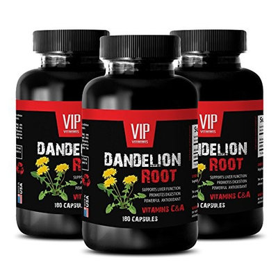 Herbal Dandelion Root Extract - DANDELION ROOT EXTRACT 520Mg - Natural diuretic - 3 Bottles 540 Capsules