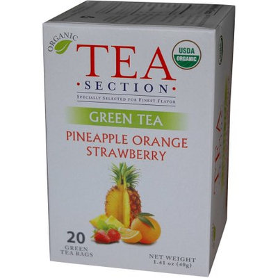 Tea Section Pineapple Orange Strawberry Organic Green Tea 20 Bags - Case of 6