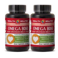 Immune support vital nutrients - OMEGA 8060 (HIGHLY CONCENTRATED FISH OIL) - Omega 3 omega 6 - 2 Bottle 120 Softgels