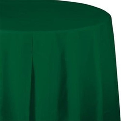 CPC 82PCFG 82 in. Round Disposable Plastic Table Cover, Forest Green