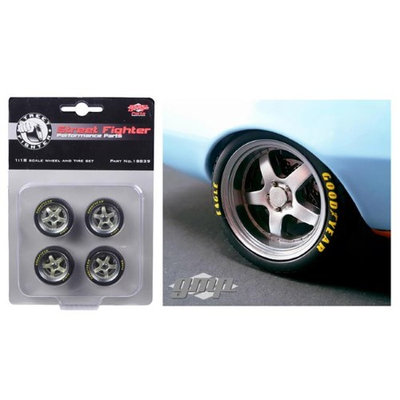 GMP 18839 1 by 18 Scale Diecast 1968 Gulf Oil Chevrolet Camaro Street Fighter Good Year Competition Tires 5 Spoke with Polished Lip Wheels & Tires Set of 4