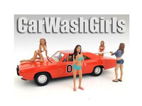 American Diorama 23842238432384400000 Car Wash Girls Figure Set of 4 Piece for 1-18 Scale Models