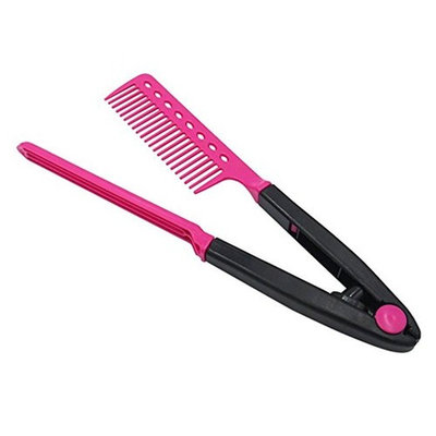 Hair Straightener V Shape Comb Folding DIY Salon Hairdress Styling Tool Mini Hair Brush