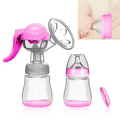 Manual Breast Pump, Easy Hand Pump Breastfeeding Milk Collector, Free Milk Breastpump with Lid, Portable Milk Collector for Baby Breast Feeding