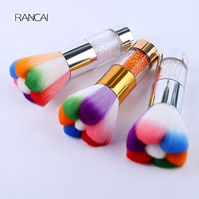 MARIAHANAN 1pcs Flower Powder Brush Blusher Contour Makeup Brushes Face Dust Cleaning Brush Cosmetics Tool Rainbow Hair Random Color