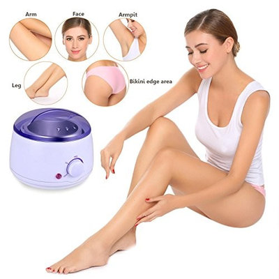 Wax Warmer, Meflying Portable Mini Electric Wax Warmer Salon Spa Hair Removal Waxing Kit 10 Wax Applicator Sticks and 10 wax Strips Perfect for Home Waxing Spa