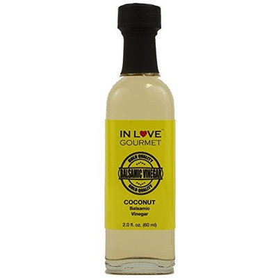 In Love Gourmet Coconut Balsamic Vinegar 60ML/2oz (Sample Size) Coconut Salad Dressing, Give a Unique Tropical Island Flair to Your Dishes