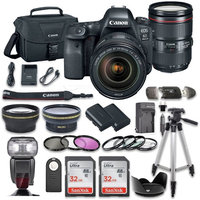 Canon EOS 6D MARK II DSLR Camera Bundle with Canon EF 24-105mm f/4L IS II USM Lens + 2pc SanDisk 32GB Memory Cards + Premium Accessory Bundle Kit (19 Items)