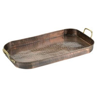 Copper Tray with Brass Handles