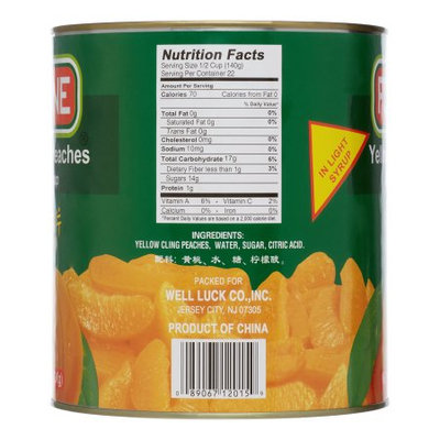 Fortune, Yellow Cling Peaches Sliced, 106 Oz