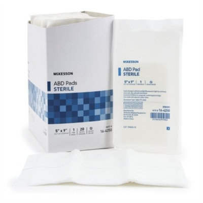 ABD Pad / Combine Pad, 5 X 9 Inch, Cellulose Tissue, McKesson, 16-4250 - Box of 20