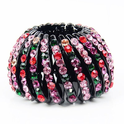 HEART SPEAKER Bird Nest Rhinestone Expanding Tail Hair Bun Holder Grip Claw Hair Accessory size S