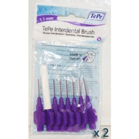 TePe Interdental Brushes 1.1mm Purple - 2 Packets of 8 (16 Brushes)