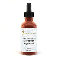Nigel Anthony 100% Certified Pure ORGANIC MOROCCAN ARGAN OIL 2 Oz – Natural Vitamin E Care for Wrinkles, Face, Skin, Nails, Scalp & Hair Moisturizer for Men & Women