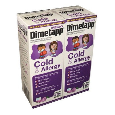 Children's Dimetapp Cold and Allergy Grape Flavored Cough Syrup 8 Ounce Bottle (Pack of 2)