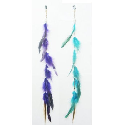 OPT Brand. 2 X Colored Feather Hair Extensions Grizzly Hair Extension Clip in on Beauty Salon Supply Wholesale Lot